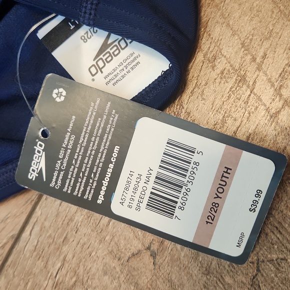 Girls Sz12/26 Speedo Navy One-Piece Competitive Swimsuit - Picture 5 of 6